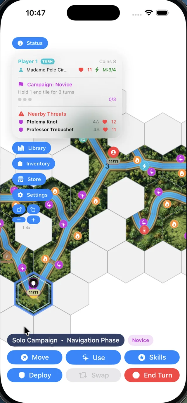 Navigate the infinite river map